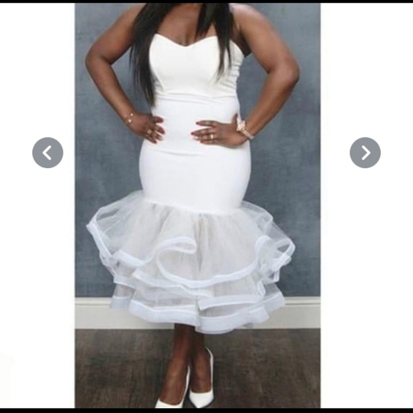 ***SOLD***Wedding, party, club, tube white dress XL - Picture 2 of 5